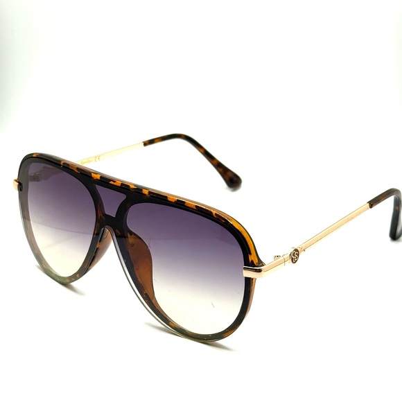 Tortoise Shell Aviator Sunglasses - Picture 2 of 4